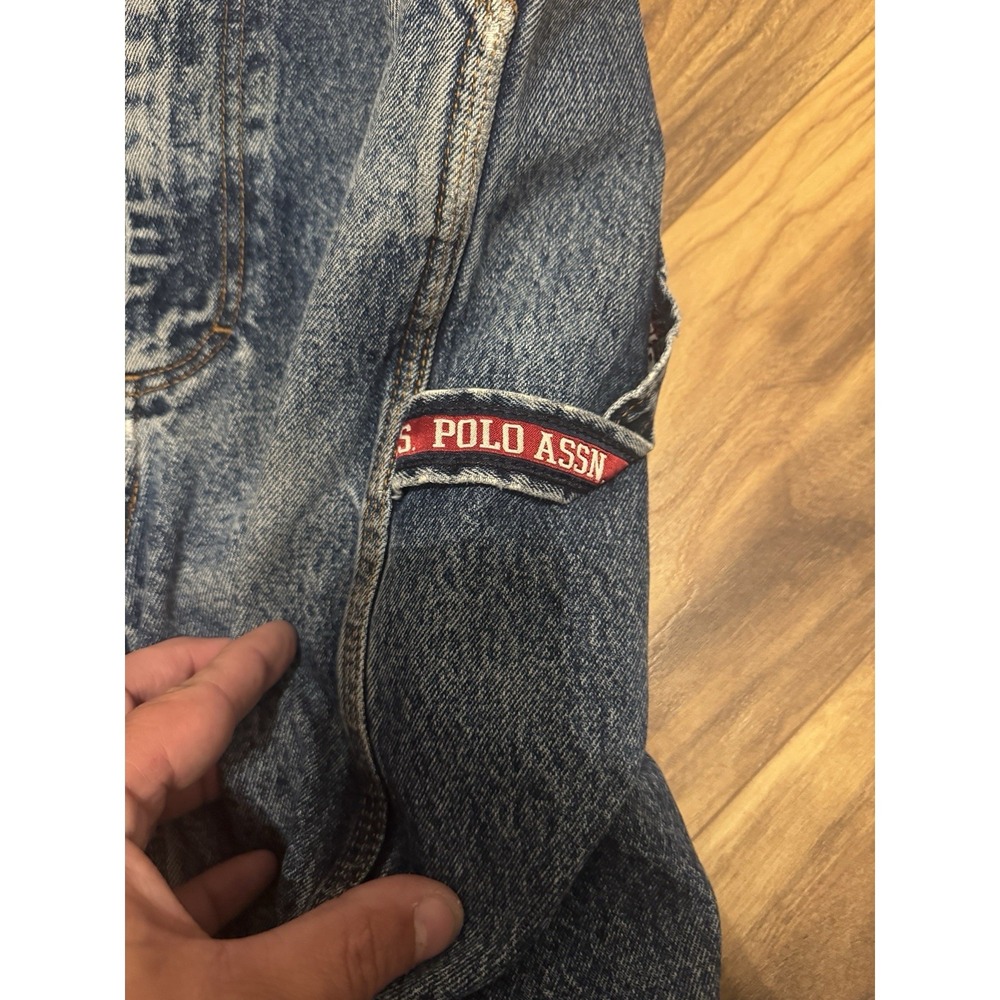 VINTAGE US Polo ASSN Jorts Mens 36 Blue Baggy Carpenter Skater Rap Hip Hop USPA - Picture 2 of 4